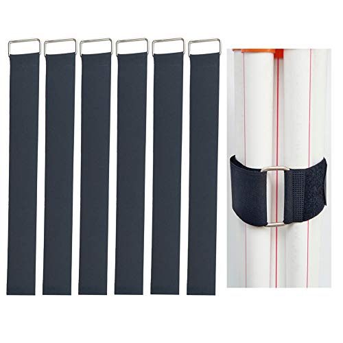 YiwerDer 6Pcs 24" x 2" Nylon Heavy Duty Reusable Hook and Loop Cinch Straps, Adjustable Fastening Securing Cable Straps, Black - style: 24" x 2Inch