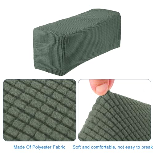 uxcell 2pcs Stretch Armrest Covers for Chairs/Sofas, Couch Arm Covers with Twist Pin, Furniture Protector Slipcovers Green - color: Green