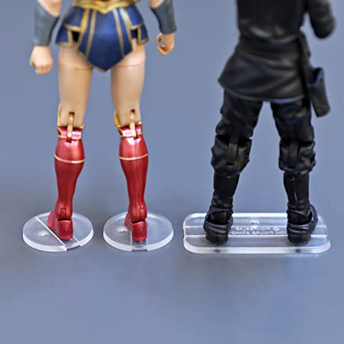 56PCS Action Figure Stand Bases, Assembly Display Holder Accessories, Fit for Most 6inch Figures, Transparent/ Mix Square & Round Shape - color: Transparent(Square&Round)
