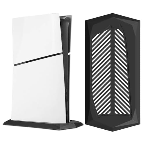 Vertical Stand for PS5 Slim Disc Edition Console with Built-in Cooling Vents and Non-Slip Feet, Not for PS5/PS5 Pro (Black)