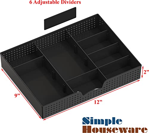 Simple Houseware Desk Monitor Stand Riser with Adjustable Organizer tray, Espresso - color: Espresso