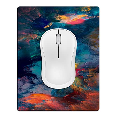 Small Mouse Pad Cute, Mini Mouse Pads for Wireless Mouse and Laptop, Travel Mousepads with Designs - Color Splash/Colorful Clouds, Portable Mousepad with Non-Slip Rubber Base - 5.5 x 7 in - color: Color Splash, size: 7L x 5.5W inches