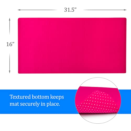 Felt Desk Pad- 31x16 with Non-Slip Backing (Fuchsia) - color: Fuchsia