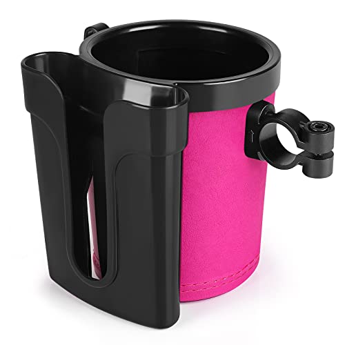 Accmor 3-in-1 Bike Cup Holder with Cell Phone Keys Holder, Bike Water Bottle Holders, Universal Bar Drink Cup Can Holder for Bicycles, Motorcycles, Scooters, Black Pink - color: Black Pink