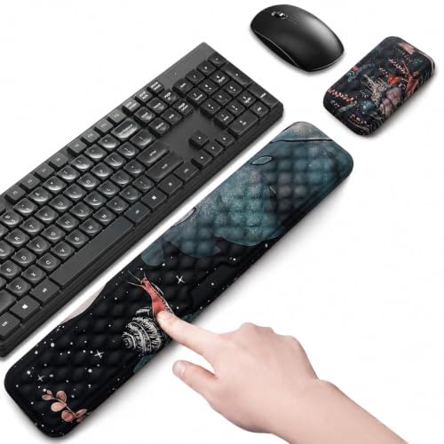Keyboard Wrist Rest Mouse Wrist Support, Memory Foam Wrist Rest Pad for Computer Laptop, Ergonomic Wrist Cushion Support for Typing Pain Relief, Gaming Home Office, Snail - color: Snail