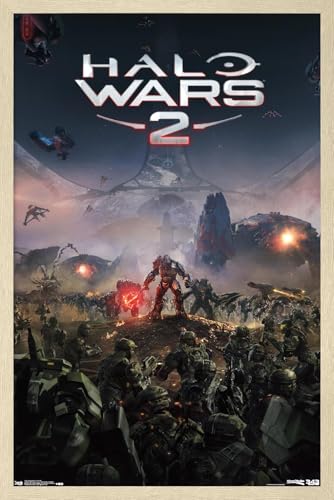 Halo: Halo Wars 2 - Key Art Wall Poster, 22.4L" x 14.7W", Blonde Framed Version - color: Blonde Framed Version, size: 22.4"L x 14.7"W