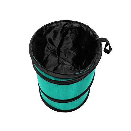 FH Group Automotive Waterproof Portable Collapsible Small Trash Can Garbage Container fits Most Cars,Polyethylene, SUVs, and Trucks Mint Universal fit - color: Mint, style: Small