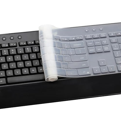 Keyboard Cover Skin for Logitech MK545 MK540 Wireless Keyboard, Logitech MK545 Keyboard Protector, Logitech MK540 Ultra Thin Desktop PC Silicone Clear Keyboard Skin Protector - color: Clear