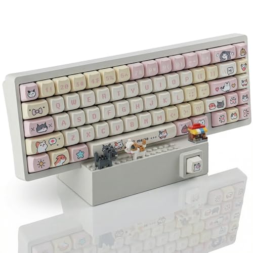 Hyekit Keyboard Display Stand | DIY Buildable ABS Mechanical Keyboard Storage Holder with 2 Replaceable Front Panels | Showcase for Building Bricks | Ideal Desk Setup Decor for Gamers and Enthusiasts