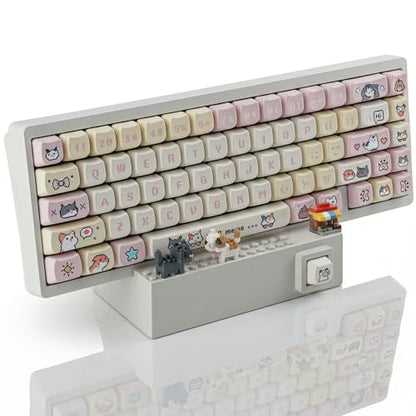 Hyekit Keyboard Display Stand | DIY Buildable ABS Mechanical Keyboard Storage Holder with 2 Replaceable Front Panels | Showcase for Building Bricks | Ideal Desk Setup Decor for Gamers and Enthusiasts