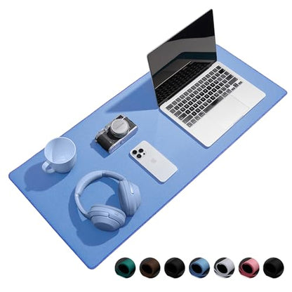 Reniteco Waterproof Large Gaming Mouse Pad with Durable Stitched Edges, Non-Slip Rubber Base, Grainy Jacquard Mouse Mat Desk Pad for Home Office Gaming, 27.6"x11.8"x0.12", Matte Blue - color: Matte Blue, size: 27.6''x11.8''x0.12"