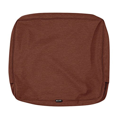 Classic Accessories Montlake Water-Resistant 21 x 20 x 4 Inch Outdoor Back Cushion Slip Cover, Patio Furniture Cushion Cover, Heather Henna Red, Patio Furniture Cushion Covers - color: Heather Henna, size: 21 x 20 x 4 Inch