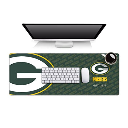 YouTheFan NFL Officially-Licensed Logo Series Desk Pad SMU - Water and Stain Resistant, Heavy-Duty Non-Slip Rubber Backing - fits Under Mouse, Computer and Keyboard - size: One Size, style: Green Bay Packers