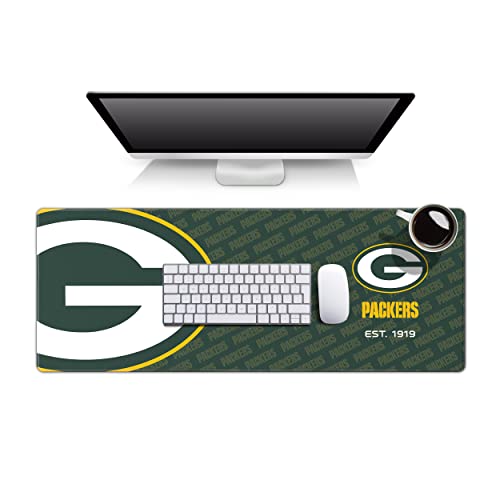 YouTheFan NFL Officially-Licensed Logo Series Desk Pad SMU - Water and Stain Resistant, Heavy-Duty Non-Slip Rubber Backing - fits Under Mouse, Computer and Keyboard - size: One Size, style: Green Bay Packers