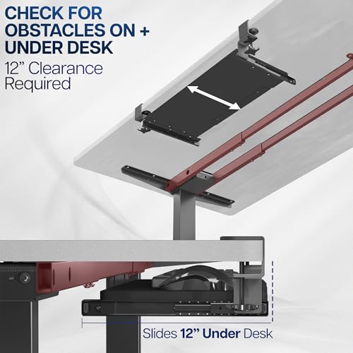 VIVO Small Keyboard Tray, Under Desk Pull Out with Extra Sturdy C Clamp Mount System, 20 Inches (26 Inches Including The Clamps) x 11 Inches Slide-Out Platform Computer Drawer for Typing, Black, | Keyboard Tray for Typing, Slide Out Platform, Extra Sturdy