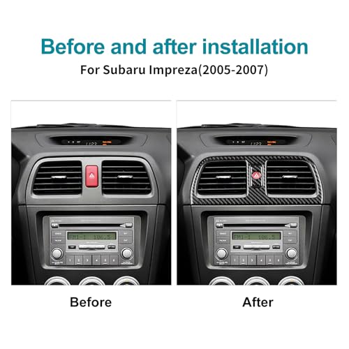 AIRSPEED for Subaru Impreza 2005 2006 2007 Center Air Vent Outlet Frame Cover Carbon Fiber Center Console Interior Trim Accessories, Black - color: Center Air Vent Black