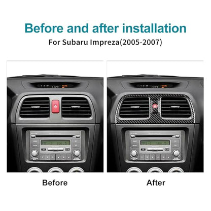 AIRSPEED for Subaru Impreza 2005 2006 2007 Center Air Vent Outlet Frame Cover Carbon Fiber Center Console Interior Trim Accessories, Black - color: Center Air Vent Black