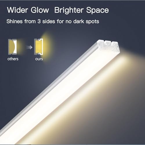 V4light Under Cabinet LED Lighting Bars, 6-Pack, Plug-in, Smart | Ultra-slim aluminum, App & Alexa control, 2700K–6500K dimmable, linkable for closet, shelf, kitchen & display cabinet