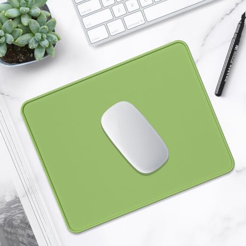 Hsurbtra Mouse Pad, Premium-Textured Square Mousepad 10.2 x 8.3 Inch, Stitched Edge Anti-Slip Waterproof Rubber Pretty Cute Computer Mat for Office Gaming Laptop Women Kids Grass Green - color: Grass Green, size: Square Mousepad (10.2" x 8.3")