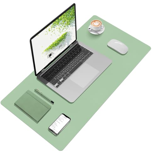 Green Desk Mat, 31.5"×15.7" Desk Matt for Desktop, Waterproof Keyboard Pad, Computer Mats for Desktop, Large Mouse Pad, Non-Slip Computer Mat for Office Home - Lake Green - color: Lake Green, size: 31.5" x 15.7"