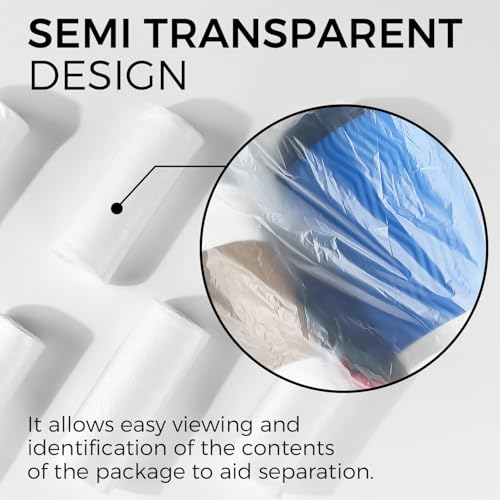 6-8 Gallon Medium Trash Bags 500 Count | Super Value Bulk Kitchen Garbage Bags Unscented Clear Wastebasket Bin Liners - style: 6-8 Gallon