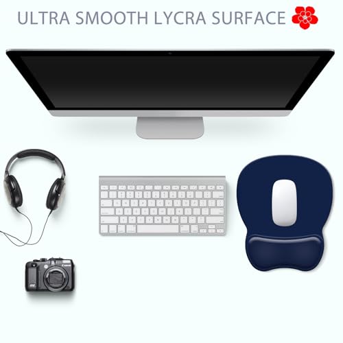 Ergonomic Mouse Pad with Wrist Rest, Gel Concave Mouse Pad with Non-Slip Base, Pain Relief Mouse Pads with Smooth Wrist Support for Office & Home (Deep Blue) - color: Deep Blue