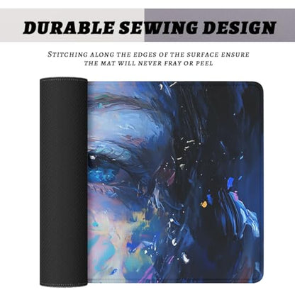 Blue Eyes Gaming Mouse Pad Colorful Abstract Portrait Large Desk Mat Extended Large Laptop Keyboard Non-Slip Rubber Base with Stitched Edges for Home Office Computer Keyboard Laptop 31.5"x11.8" - color: Blue Eyes