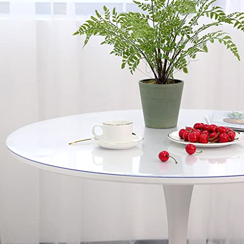 42 Inch Round Clear Plastic Dining Table Protector 1.5mm Thick Plastic Tablecloth Pad Wooden Furniture Desktop Glass Marble Coffee End Side Tabletop Pad Bar Sofa Cloth Top Protection Cover - color: Round New Clear 1.5mm, size: 42" x 42"