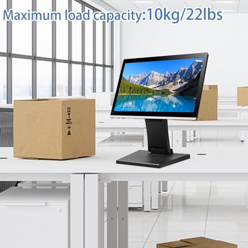 Adjustable Metal Folding Monitor Bracket for Touch Screen Desk Mount with VESA Hole 75x75mm&100x100mm All in Single PC Stand (Black)