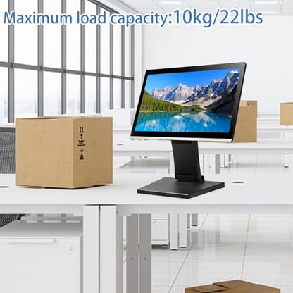 Adjustable Metal Folding Monitor Bracket for Touch Screen Desk Mount with VESA Hole 75x75mm&100x100mm All in Single PC Stand (Black)