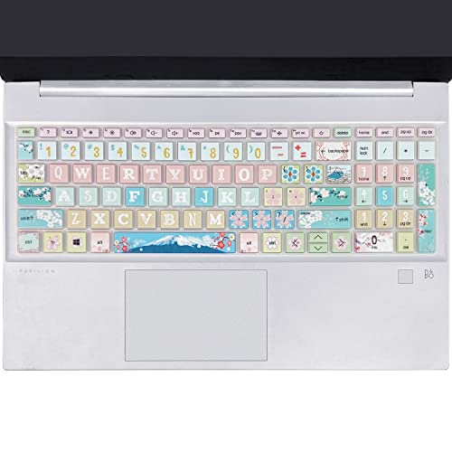 Keyboard Cover for 15.6 HP Laptop 15-fc 15-fd 15t-fd 15z-fc Series, HP Pavilion 15-eg 15t-eg 15-eh 15-er, 17z-ca 17-cn 17-cp 17z-cp Series, Sakura - color: Sakura
