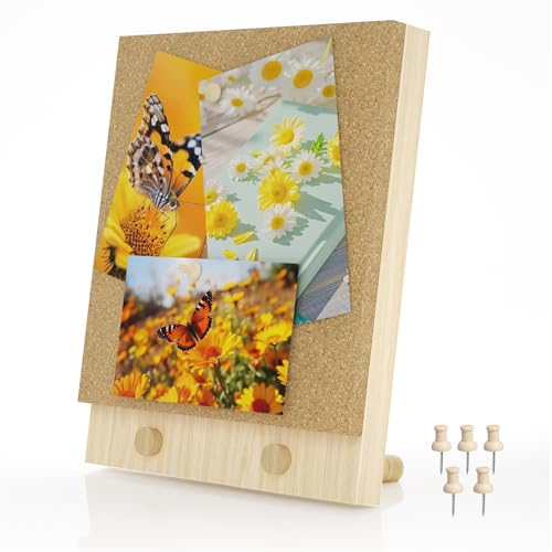 Trycooling Bulletin Board/Cork Board on the Desktop-Small Mini Hanging Tack Message Memo Picture Board for Home Office School