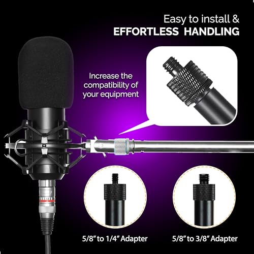 IXTECH Mic Stand Adapter Set 8 pieces Metal Microphone Stand Screw Thread Adapter 5/8 Female to 3/8 Male 3/8 Female to 5/8 Male 5/8 Female to 1/4 Male 1/4 Female to 5/8 Male Tripod Adapter - color: 7 ADAPTER