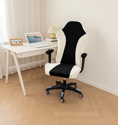 Lavish Cover Velvet Stretchable Gaming Chair Cover, Washable, Anti-Scratch Slipcover with Armrest Protection, Cat Scratch Proof for Office and Computer Chairs(No Chair, Black) - color: Black