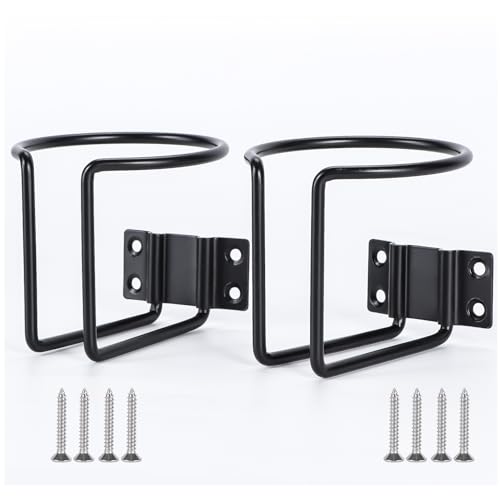2 pcs Stainless Steel Boat Cup Holder, Universal Drink Holders, Suitable for Boat, Truck, RV, Tractor, Outdoor Wooden Swing (Black) - color: Black-2