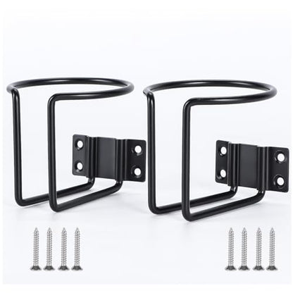 2 pcs Stainless Steel Boat Cup Holder, Universal Drink Holders, Suitable for Boat, Truck, RV, Tractor, Outdoor Wooden Swing (Black) - color: Black-2