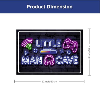 12×8 Inch Neon Aluminum Gaming Sign Wall Art Boys Teen Bedroom | arcade merch,video poster,hobby novelties,teen collectibles,male trinkets,retro accents - color: PM321007, size: 12" x 8"