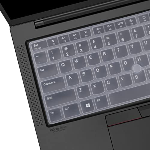 Keyboard Cover for 2024 2023 Lenovo Thinkpad x1 Carbon Gen 11/10 14", ThinkPad T14 T14s L14 P14s Gen 5/Gen 4/Gen 3, X1 Yoga Gen 8/7, E14 Gen 6/5 (Not Fit T14 L14 P14s Gen 2 1, E14 Gen 4/3) - color: Clear