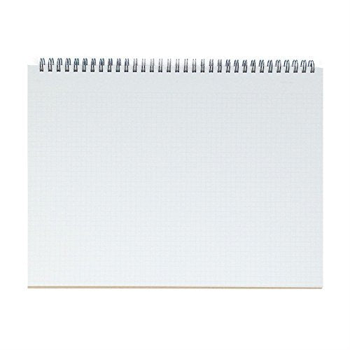 Maruman Mnemosyne Grid Notebook- Horizontal A4 Layout, 8.27" x 11.69", 70 Sheets / 140 Pages, 5mm Graph Paper Journal, Perforated Pages & Wire-Bound to Lay Flat, Black, Made in Japan - size: A4 (8.27" x 11.69")