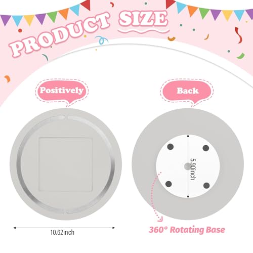360° Round Turntable for Tonies Box 1/2 Organizer Storage Shelf, Magnetic Stand Holder for Toniebox Player Tonies Figures, Display Collection 10~15 Tonie Box Characters (Gray) - color: Grey, size: 1-Tier Turntable for Tonie