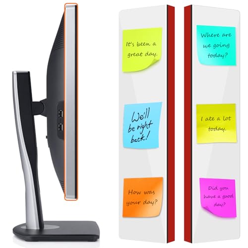 2-Pack Frameless Monitor Sticky Note Boards - Screen Memo Board for Edgeless Monitors, Decorative Computer Transparent Side Panels, Home Office Computer Memo Holder - size: 2Pcs 11.8'' Clear