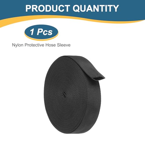 HARFINGTON Nylon Protective Hose Sleeve 0.7" ID 33FT Cable Cover Sheath Hydraulic Hose Protector Wrap for Welding Cord Tig Torch Hydraulic, Black - size: 0.7" ID 33FT