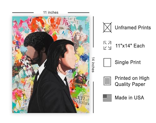 Poster Master Gentlemen Poster - Faceless Gentlemen Print - Faceless Illustration Art - Pop Movie Piece - Colorful Design - Living Room or Bedroom Wall Decor - 11x14 UNFRAMED Wall Decor - color: Style-04, size: 11"L x 14"W