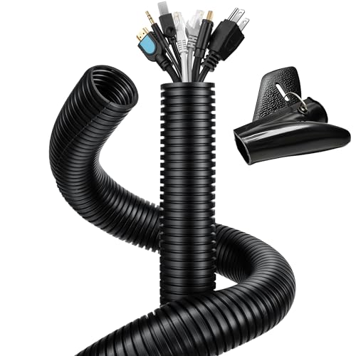 Wire Loom 5/8 inch 10ft, YCLYC Split Loom, Outdoor Cord Protector, Flexible Wire Conduit Automotive, Wire Protector Tubing, Black - color: Black, size: 5/8"-10ft