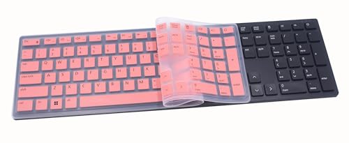 Silicone Keyboard Skin Cover Compatible for Dell Wireless Bluetooth Keyboard KM7321W, Dell Pro Keyboard KB500 & KM5221W (Pink) - color: Pink