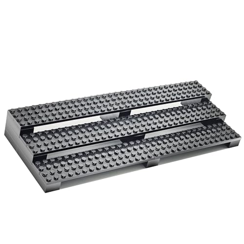 Minifigures Display Stand Buiding Blocks, Display Shelves, Compatible with Lego, 3 Tier Mini Figure Case, Display Stand for Organizing Your Minifigure Collection - color: Black
