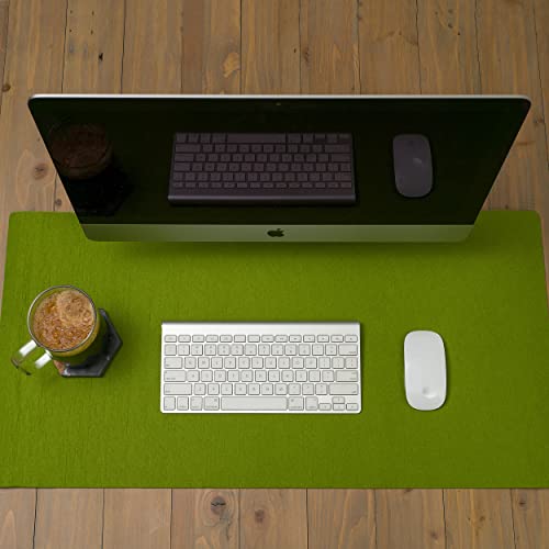Felt Desk Pad- 31x16 with Non-Slip Backing (Green) - color: Green