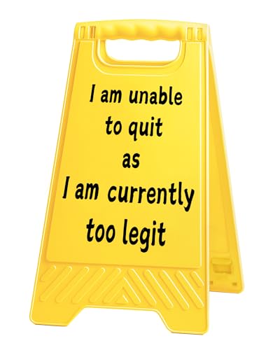 Funny Desk Shelf Decor, Unable Quit Currently Legit Mini Desk Sign | Unable Quit Currently Legit Sign, Funny Shelf Sign, Home Office Decor, Mini Desk Sign - style: I Am Currently Too Legit
