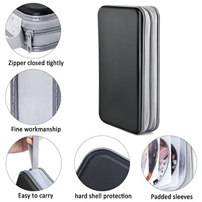 DVD Case, CD Case Holder Wallet Binder 96 Capacity CD/DVD Cases Storage Holder Binder Organizer Wallet Book for Car Home Travel (Black) - color: Black