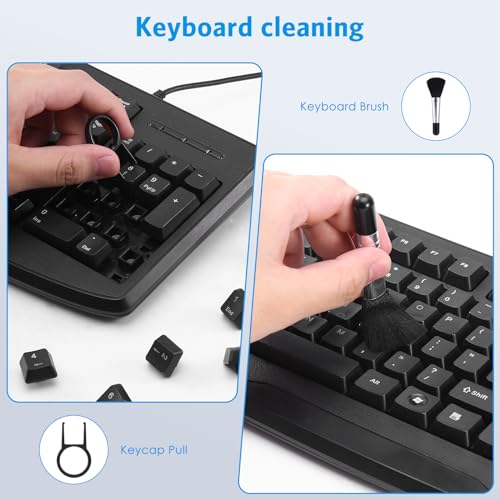 18 in 1 Multifunctional Keyboard Cleaner Kit for Electronic Devices, Keyboard Cleaning Brush, Headphones Cleaner Kit for AirPods, Cellphones,Laptop Cleaner, Camera,Earbuds
